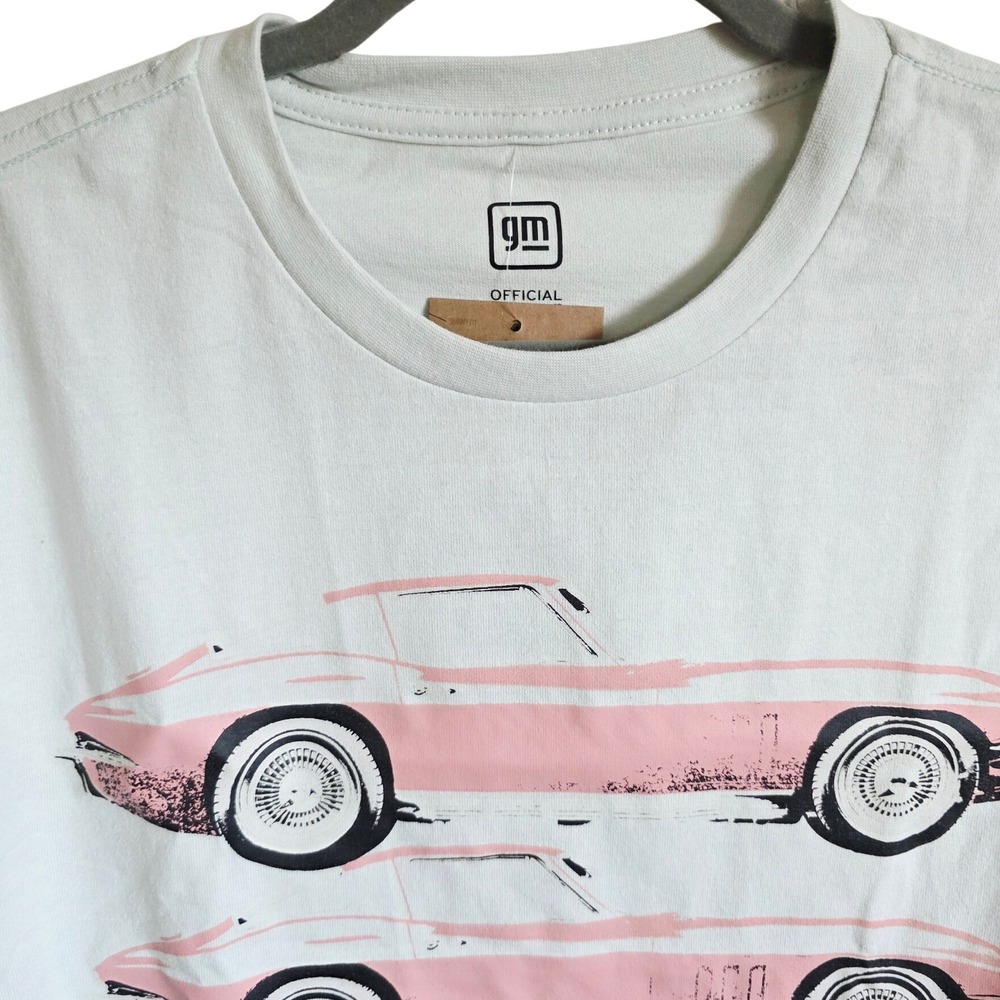 GM Official Licensed Product Corvette M‎ Car Regular Fit T Shirt Seafoam NWT
